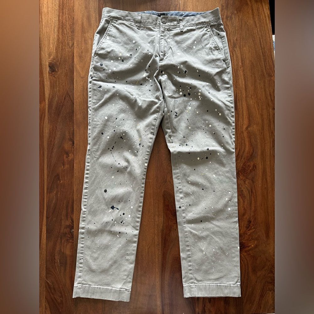 Hand-Splatteted Grey Chino from J Crew - One of a Kind